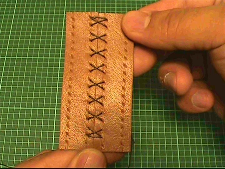 【革の縫い方�E】：クロスステッチ-２の縫い方